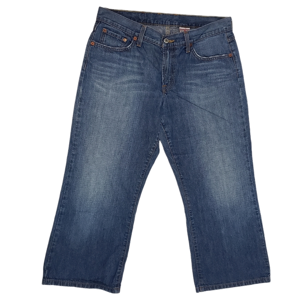 Lucky Brand Classic Fit Capri Cropped Jeans Size 30 ACTUAL 33 Blue Denim Pants